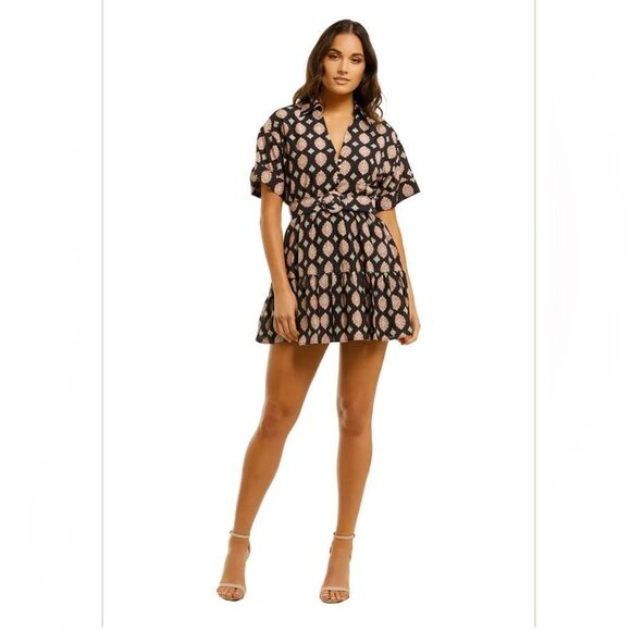 NICHOLAS  Salma Dress in Casablanca Tile Print Multi Size 10 - Picture 1 of 7